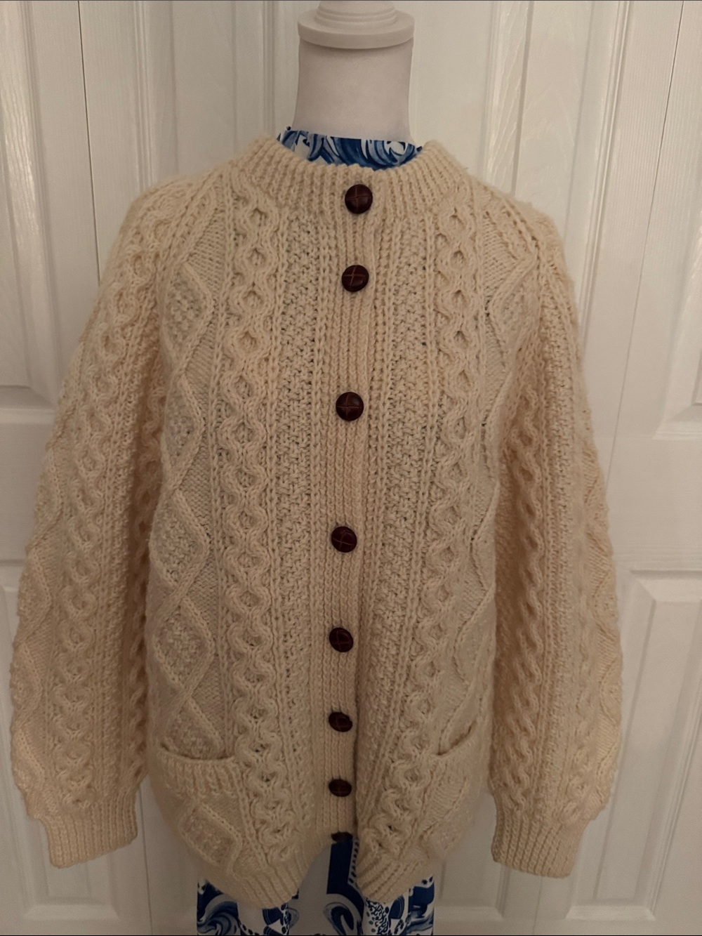 Athena Designs Handknit Wool Cardigan Sweater
